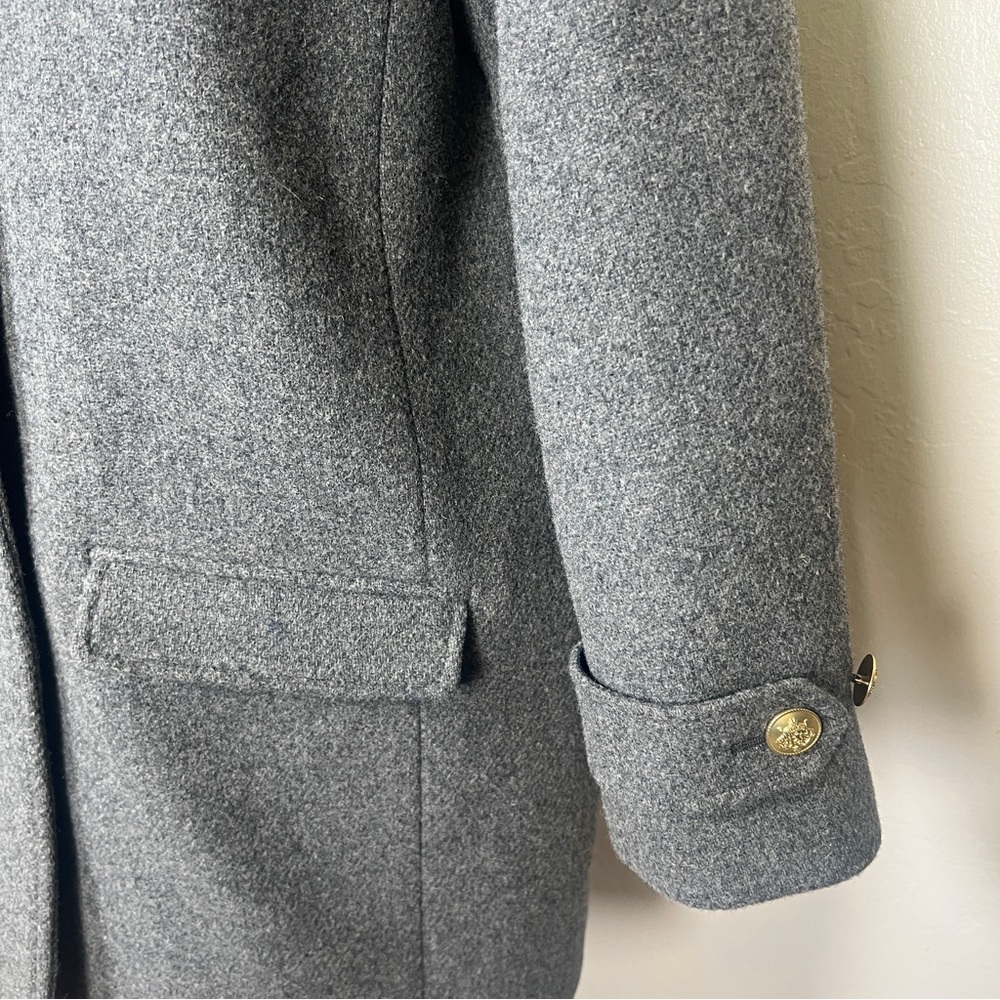 J.CREW Women Size 8P Heather Gray Toscana Coat Italian Stadium-cloth Wool‎ Blend - Picture 9 of 14